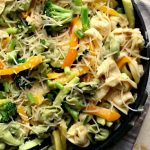 tortellini primavera spoon on side