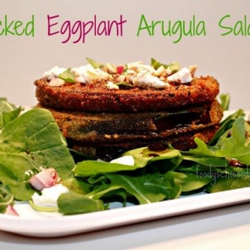 Stacked Eggplant Arugula Salad