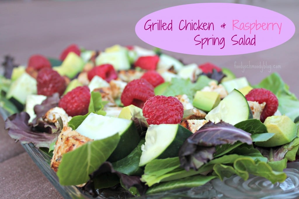 grilled chicken and raspberry spring salad