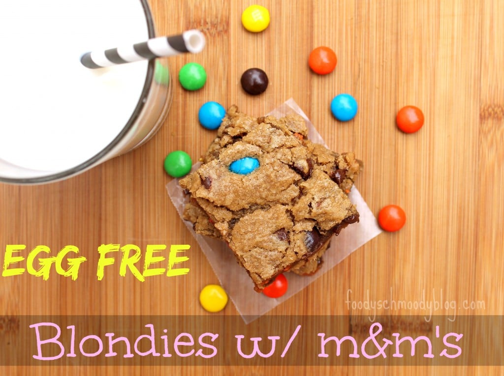 Egg Free Blondies (with M&M's)