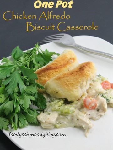 One Pot Chicken Alfredo Biscuit Casserole