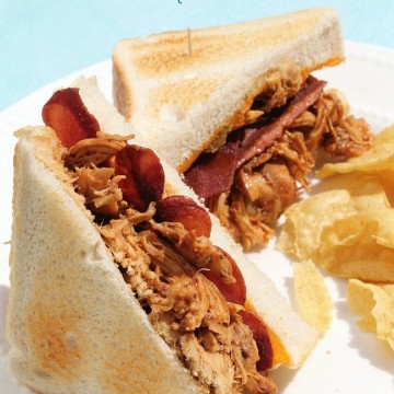 Slow Cooker Sweet Heat BBQ Chicken Sandwiches