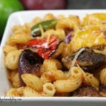 Grilled Fajita Pasta in bowl closeup