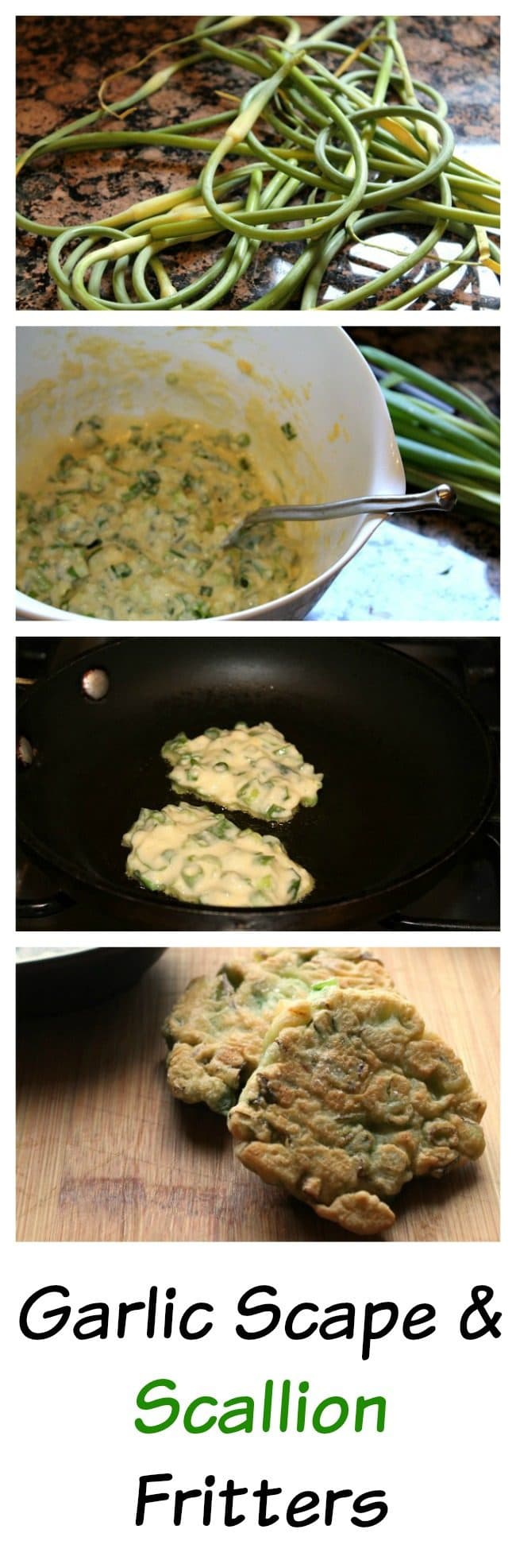 Garlic Scape and Scallion Fritters