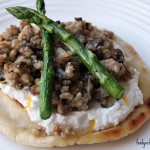 veal mushroom pita bites