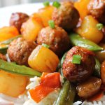 EASY PINEAPPLE STIR FRY WITH CHICKEN MEATBALLS
