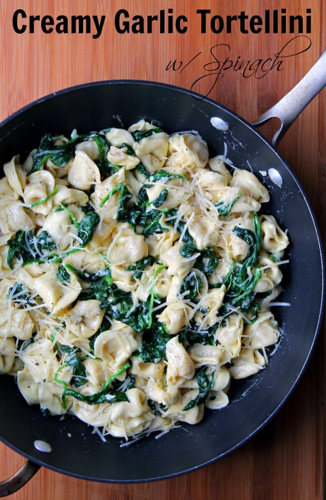 Creamy Garlic Tortellini with Spinach ready in 20 minutes Foody