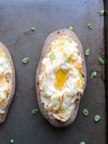 Colcannon Inspired Twice Baked Potatoes