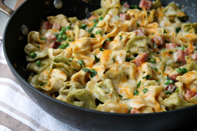 tortellini skillet meal in pan cooked