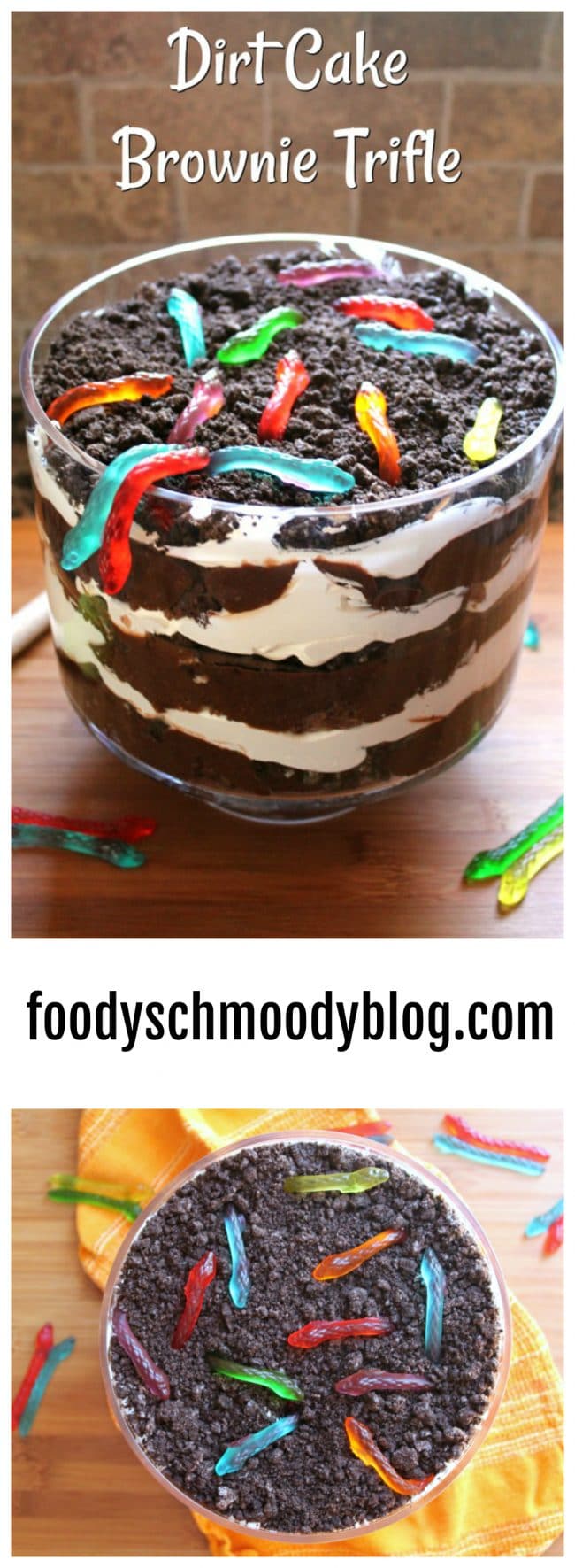 Dirt Cake Brownie Trifle foodyschmoodyblog.com