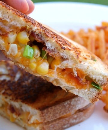 bacon corn grilled cheese