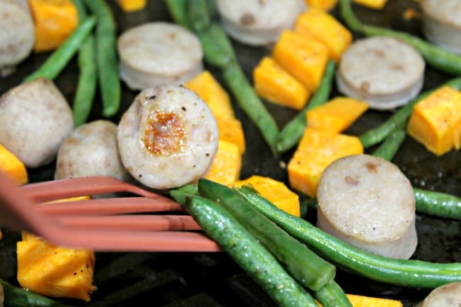 apple chicken sausaage sheet pan meal