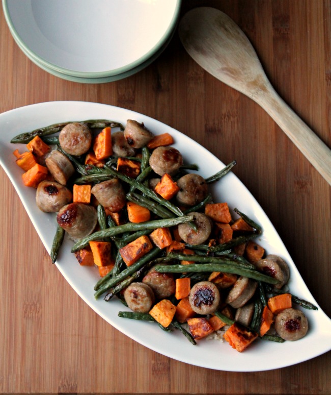 Sheet Pan Apple Chicken Sausage Sweet Potato Green Beans