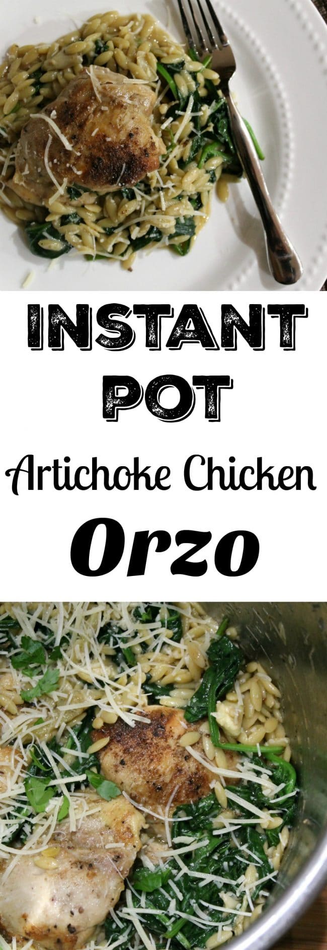 Instant Pot Artichoke Chicken Orzo Dinner - One Pot Recipe