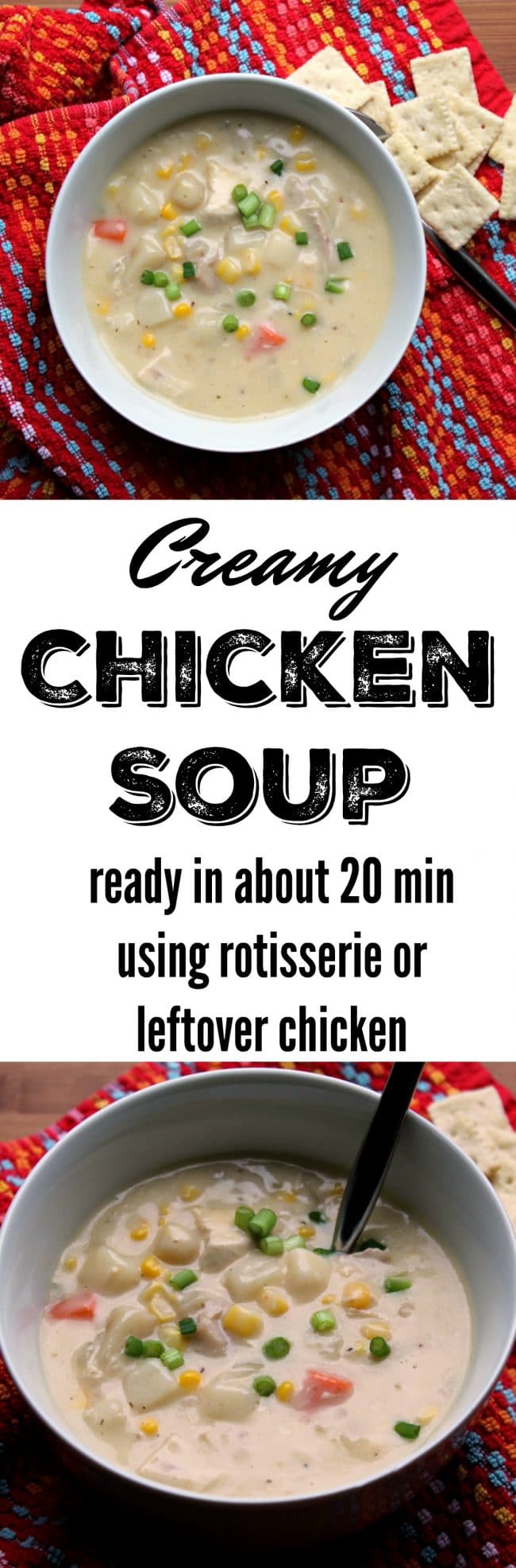 Creamy Chicken Soup Ready in about 20 minutes