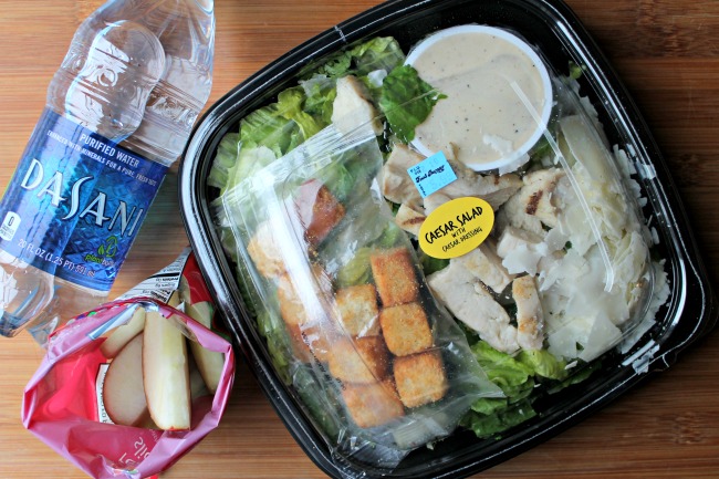 salad package with water and apples