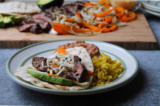 Grilled Steak Fajitas Plated