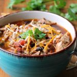 slow cooker pork chili in bowl