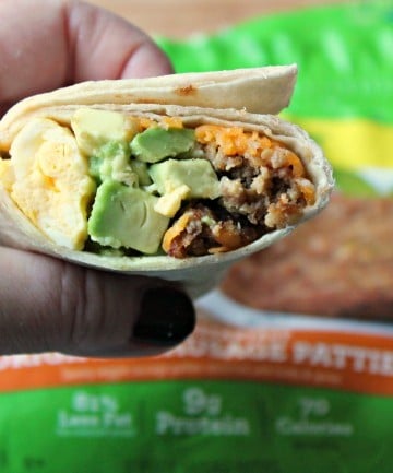 breakfast burrito close up