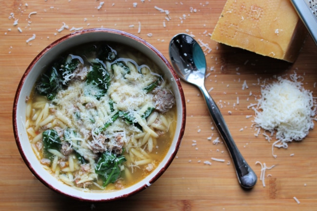 Instant Pot Sausage Soup with cheese