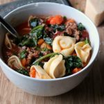 Instant Pot Sausage Tortellini Soup in Bowl