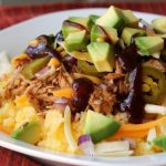 close up pork bowl