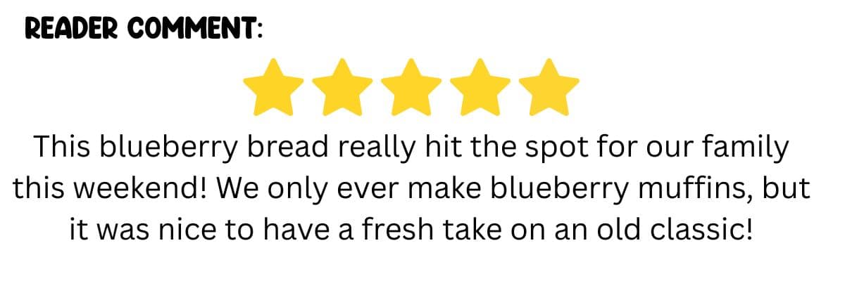 A text review of the recipe with a photo of five stars.