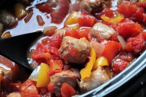 stirring sausage