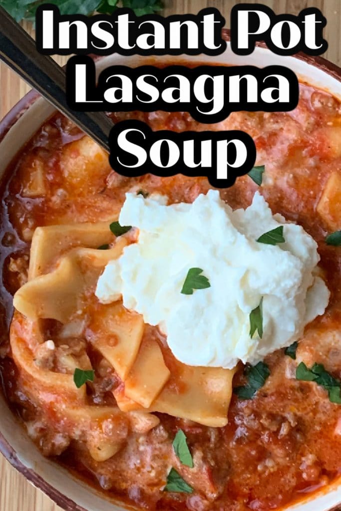 lasagna soup pin image