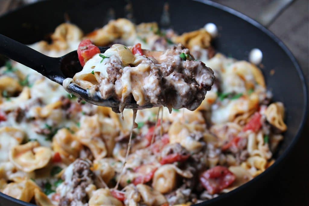 One Pot Tortellini and Ground Beef Casserole Foody Schmoody Blog