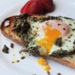 runny yolk of egg on toast