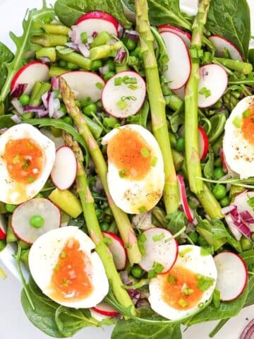 A view from the top of the prepared salad.